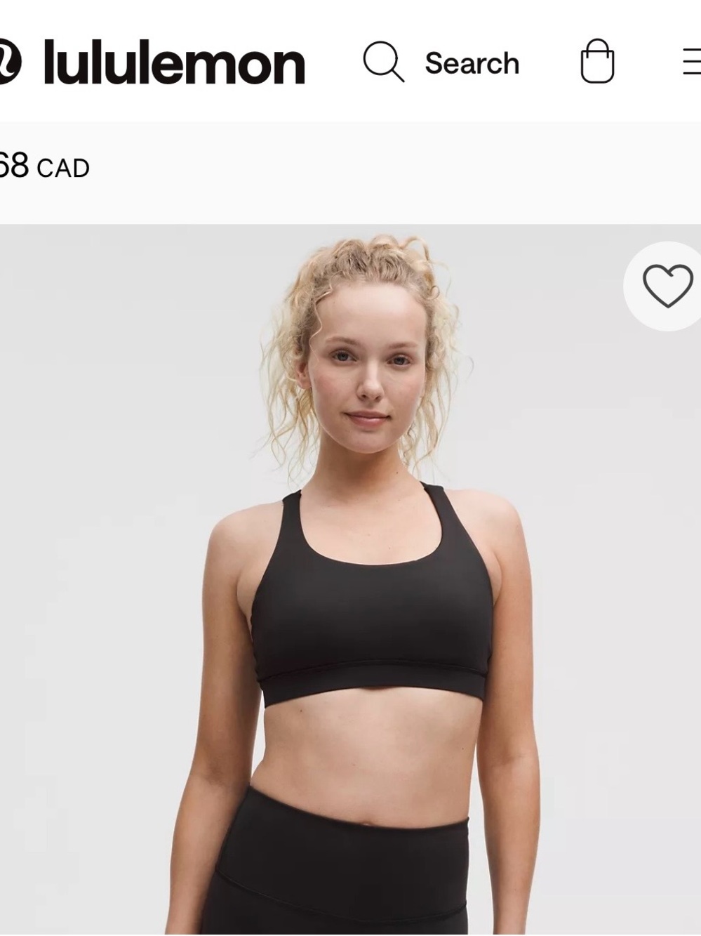 lululemon athletica Black Scoop-Neck Energy Sports Bra